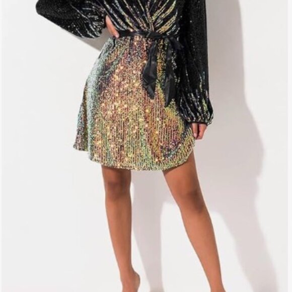 FAIRESTY - sequin tie dress v neck XXL ( fits smaller sizes too) - Picture 10 of 11